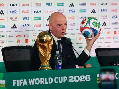 المؤتمر الصحفي لرئيس الاتحاد الدولي لكرة القدم جياني إنفانتينو قبل ساعات من انطلاق كأس العالم في المكسيك - 10 يونيو 2026 - Reuters