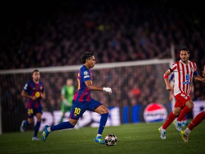 لامين يامال خلال مباراة بين برشلونة وأتلتيكو مدريد في دوري أبطال أوروبا - 8 أبريل 2026 - fcbarcelona.es