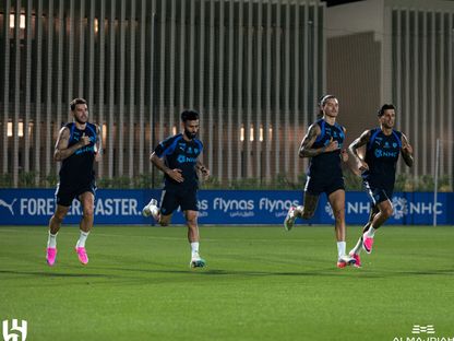 جواو كانسيلو (يمين) خلال تدريب للهلال السعودي - 7 أغسطس 2026 - X/@Alhilal_FC