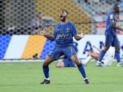 خالد الغنام لاعب الهلال يحتفل بالفوز على مانشستر سيتي - 30 يونيو 2025 - Reuters