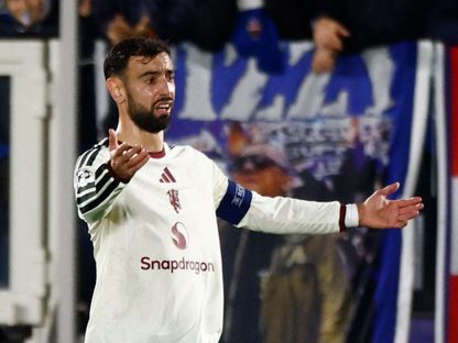 برونو فيرنانديز خلال مباراة كومو ومانشستر يونايتد بدوري أبطال أوروبا - 21 أكتوبر 2026 - Reuters