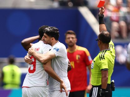 طرد ناثان نغوي لاعب بلجيكا أمام إيران في كأس العالم - 21 يونيو 2026 - Reuters