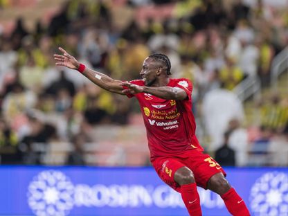 احتفال خوليان كينونيس مهاجم القادسية بتسجيل هدف في مرمى الاتحاد بالدوري السعودي - 21 مايو 2026 - X/@Alqadsiah