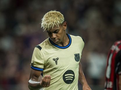 لامين يامال بعد تسجيله هدفاً لبرشلونة خلال مباراة ودية ضد أف سي سيول - 31 يوليو 2025 - X/@FCBarcelona