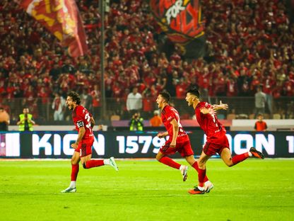 محمد هاني لاعب الأهلي يحتفل بهدفه أمام الزمالك في قمة الدوري المصري - 11 أكتوبر 2026 - X@AlAhly