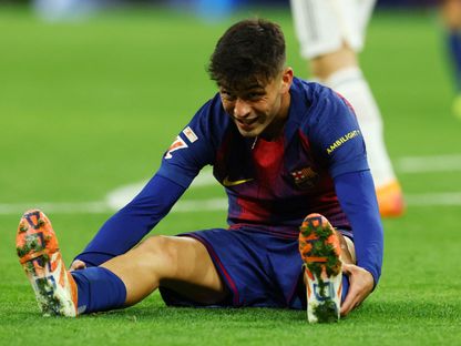 بيدري غونزاليس من مباراة برشلونة وريال مدريد بالدوري الإسباني  - 26 أكتوبر 2025 - Reuters