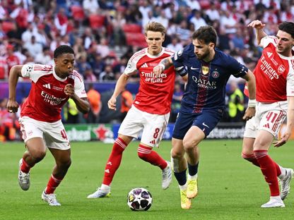 خفيتشا كفاراتسخيليا خلال نهائي دوري أبطال أوروبا بين باريس سان جيرمان وأرسنال - 30 مايو 2026 - Reuters