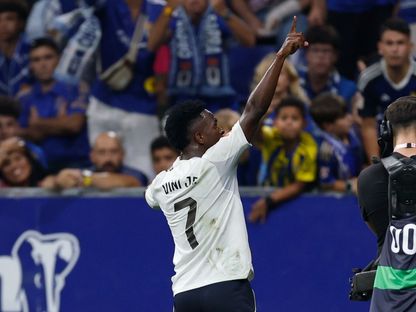 فينيسيوس يحتفل بهدف سجله لريال مدريد في مرمى أوفييدو - 24 أغسطس 2025 - X/realmadrid