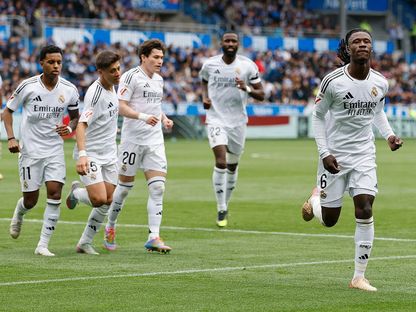 إدواردو كامافينغا بعد تسجيله هدفاً لريال مدريد في مرمى ألافيس - 13 أبريل 2025 - realmadrid.com