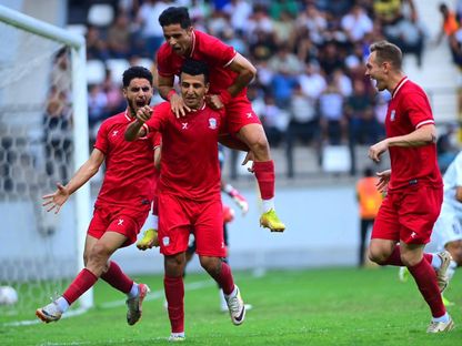 لاعبون من زاخو يحتفلون بتسجيل هدف في مرمى الزوراء - 18 مايو 2024 - Fb/@Iraq Stars League