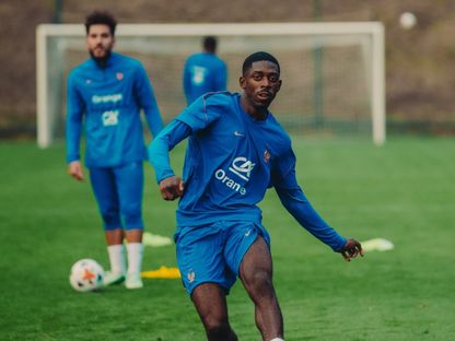 عثمان ديمبيلي نجم فرنسا في حصة تدريبية - 1 أكتوبر 2026 - X/@@equipedefrance