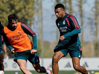 كيليان مبابي نجم ريال مدريد خلال تدريب - 11 سبتمبر 2026 - X/@realmadridarab