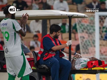 ريان حامد لاعب الأهلي بعد إصابته خلال مباراة ضد الرائد في الدوري السعودي - 8 نوفمبر 2024 - X@ariyadhiah