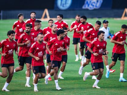من تدريبات النادي الأهلي المصري استعداداً لافتتاح كأس العالم للأندية أمام إنتر ميامي - 13 يونيو 2025 - X/@AlAhly