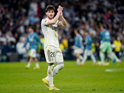 فران غارسيا بعد مباراة ريال مدريد وأتلتيكو مدريد بالدوري الإسباني - 27 مارس 2026 - Reuters