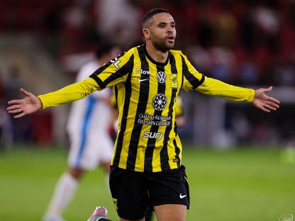 احتفال يوسف النصيري مهاجم الاتحاد بتسجيل هدف في مرمى نيوم بالدوري السعودي - 8 أبريل 2026 - X/@ittihad