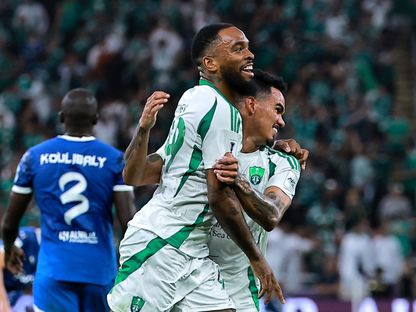 إيفان توني مهاجم الأهلي يحتفل بتسجيل هدف في مرمى الهلال في نصف نهائي دوري أبطال آسيا للنخبة - 29 أبريل 2025 - Reuters