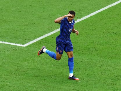 كيليان مبابي يحتفل بالتسجيل مع فرنسا ضد إنجلترا في كأس العالم - 18 يوليو 2026 - Reuters