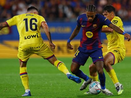 رافينيا في مباراة برشلونة وخيتافي بالدوري الإسباني 21 سبتمبر 2025 - Reuters