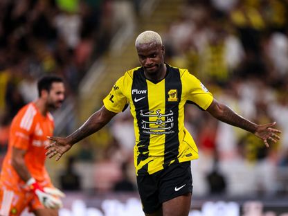 احتفال جورج إيلينيكينا مهاجم الاتحاد بتسجيل هدف في مرمى النصر بالدوري السعودي - 5 سبتمبر 2026 - X/@ittihad