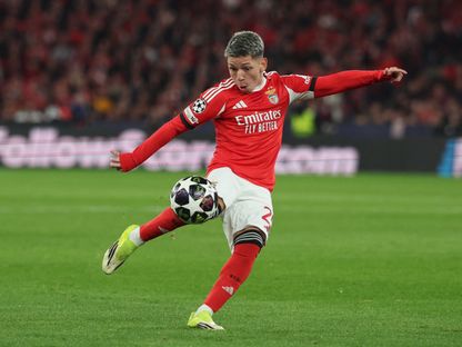 جيانلوكا بريستياني خلال مباراة بين بنفيكا وريال مدريد في ذهاب ملحق ثمن نهائي دوري أبطال أوروبا - 17 فبراير 2026 - REUTERS