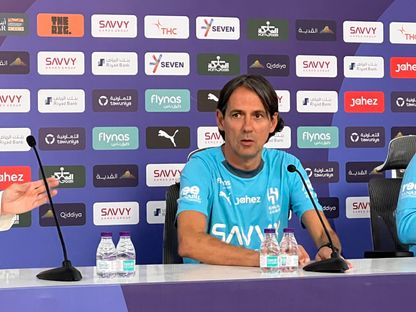 سيموني إنزاغي مدرب الهلال في مؤتمر صحفي قبل لقاء الاتفاق بالدوري السعودي - 12 فبراير 2026 - X@aawsat_spt