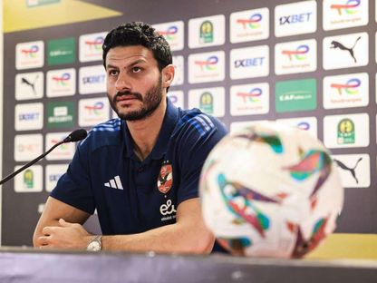 محمد الشناوي حارس الأهلي في مؤتمر صحفي قبل مواجهة ستاد أبيدجان في دوري أبطال إفريقيا - 10 يناير 2025 - x/ahlyegypt
