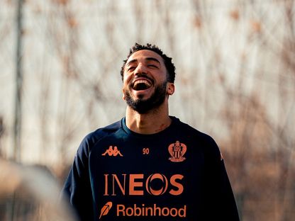 المصري محمد عبد المنعم خلال حصة تدريبية لفريق نيس الفرنسي - 21 يناير 2026 - facebook/ogcnice