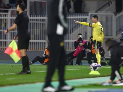 احتفال كريستيانو رونالدو نجم النصر بهدفه في مرمى ضمك بالدوري السعودي - 21 يناير 2026 - X/@SPL