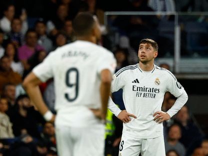 الحزن يخيم على كيليان مبابي وفيديريكو فالفيردي بعد تأخر ريال مدريد أمام مايوركا - 14 مايو 2025 - Reuters