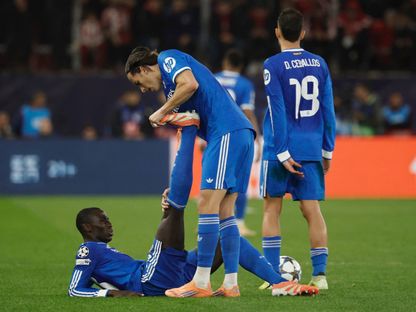 فيرلان ميندي وألفارو كاريراس خلال مباراة بين ريال مدريد وأولمبياكوس بدوري أبطال أوروبا - 26 نوفمبر 2025 - REUTERS