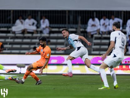 سيرجي ميلينكوفيتش-سافيتش لاعب وسط الهلال لحظة تسجيل هدف في مرمى الفيحاء بالدوري السعودي - 20 أغسطس 2026 - X/@Alhilal_FC