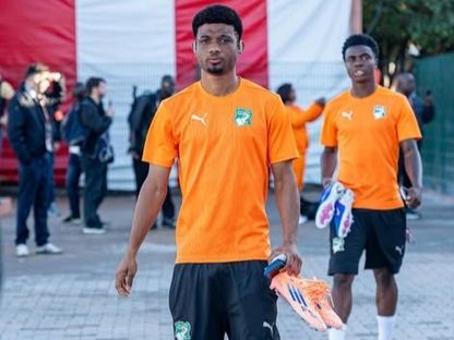 آماد ديالو لاعب كوت ديفوار قبل التدريب - 23 ديسمبر 2025 - FB/@ Fédération Ivoirienne de Football
