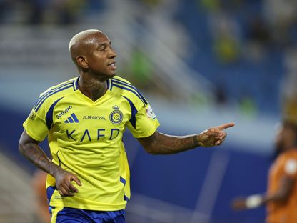 أندرسون تاليسكا لاعب النصر يحتفل بتسجيل هدف في مرمى الفيحاء بالدوري السعودي - 27 أغسطس 2024 - X/@AlNassrFC