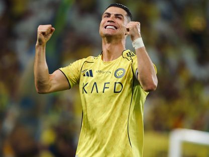 احتفال كريستيانو رونالدو نجم النصر بهدفه في مرمى النجمة بالدوري السعودي - 4 أبريل 2026 - X/@AlNassrFC