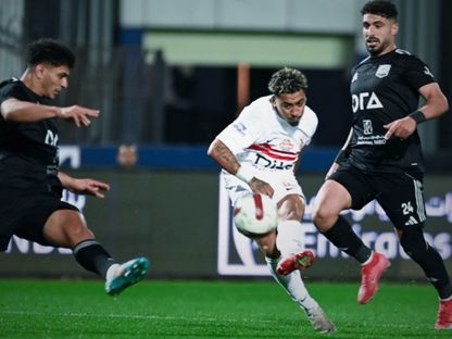 البرازيلي جوان بيزيرا يسجل لنادي الزمالك أمام نادي زد في الدوري المصري الممتاز - 24 فبراير 2026 - @ZSCOfficial/x