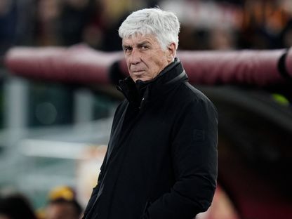 جيان بييرو غاسبيريني خلال مباراة روما وكالياري بالدوري الإيطالي - 9 فبراير 2026 - Reuters