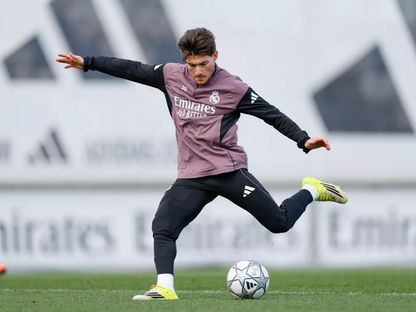 فران غارسيا خلال تدريب لريال مدريد - 18 يناير 2026 - realmadrid.com