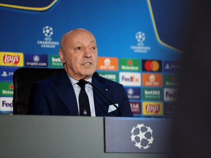 جوزيبي ماروتا رئيس إنتر ميلان في مؤتمر صحفي قبل نهائي أوروبا - 26 مايو 2025 - Reuters