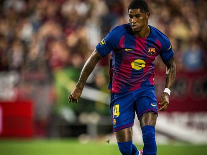 ماركوس راشفورد مهاجم برشلونة في مباراة ودية ضد فيسيل كوبي - 27 يوليو 2025 - X/@FCBarcelona