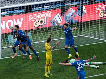 فرحة محمد كنو بهدف تقدم الهلال على النصر في قمة دوري روشن - 12 يناير 2026 - x@Alhilal_FC