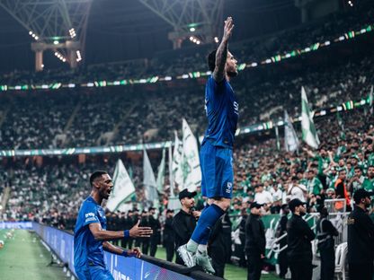ثيو هيرنانديز يحتفل بهدفه في مباراة الأهلي والهلال بنصف نهائي كأس الملك - 18 مارس 2026 - x/KingCupSA
