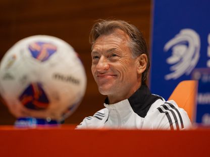 هيرفي رينارد مدرب السعودية من مؤتمر صحفي قبل لقاء إندونيسيا - 7 أكتوبر 2025 - X/SaudiNT