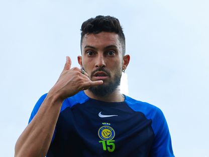 أليكس تيليس لاعب نادي النصر خلال حصة تدريبية - 16 فبراير 2024 - X/@AlNassrFC