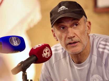 الإيطالي جيوفاني سوليناس مدرب الفيصلي في مؤتمر صحافي - 13 أغسطس 2026 - X/@AlFaisaly