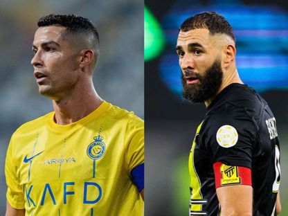 صورة مركبة للثنائي كريم بنزيما وكريستيانو رونالدو  - الشرق