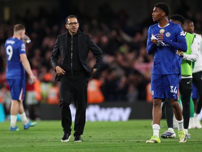 ليام روسينيور بعد مباراة تشيلسي ومانشستر يونايتد بالدوري الإنجليزي الممتاز - 18 أبريل 2026 - Reuters