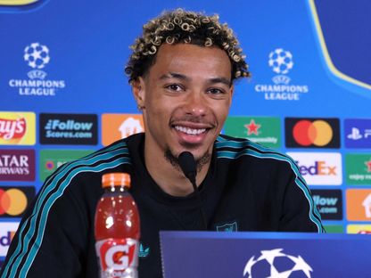 هوغو إيكيتيكي في المؤتمر الصحفي التقديمي لمباراة ليفربول وغلطة سراي بدوري أبطال أوروبا 29 سبتمبر 2025 - Reuters