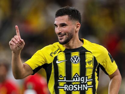 حسام عوار يحتفل بتسجيله هدفاً للاتحاد في مرمى القادسية بنهائي كأس الملك - 30 مايو 2025 - X/ittihad