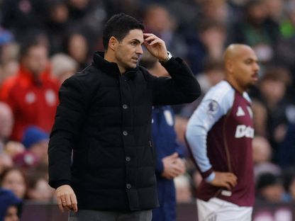 ميكيل أرتيتا مدرب أرسنال خلال مواجهة أستون فيلا بالدوري الإنجليزي - 6 ديسمبر 2025 - Reuters